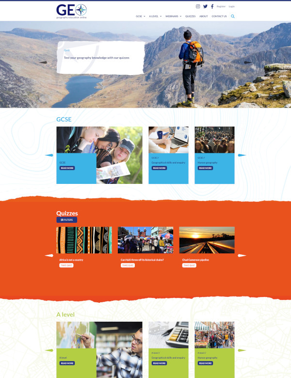 Geography Education Online website design screenshot