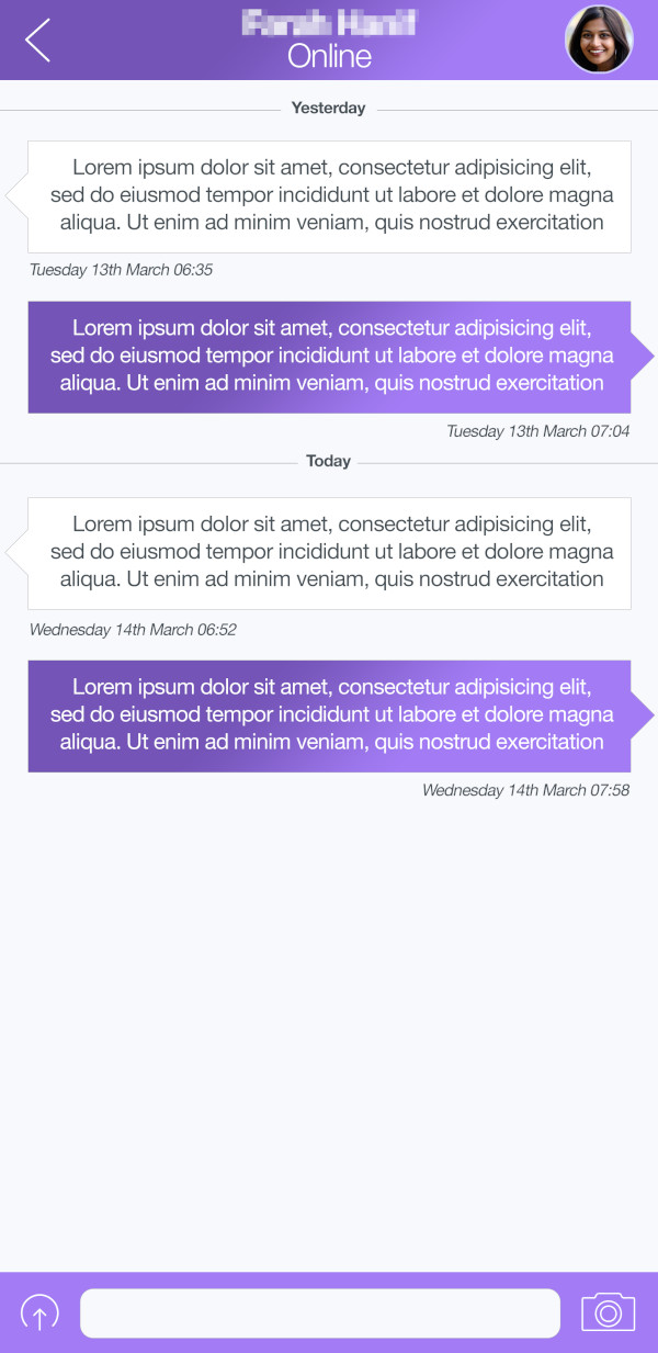 Messenger mobile app design screenshot 2